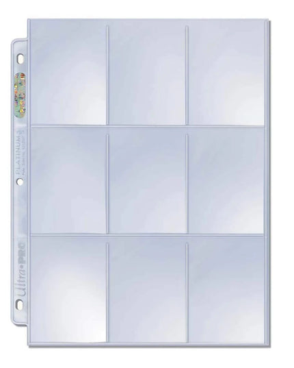 100st Ultra PRO: Platinum Page 9-Pocket Plastficka för Standard Kort, (11 hål)